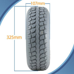 Journey 330X100 Mobility Scooter Tyres Grey Block Pneumatic Non Marking 400-5 (Set Of 2) - thumbnail 3