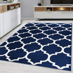 Ameha Extra Large Printed Rugs Non Slip Living Room Bedroom Indoor Outdoor Carpets Ava Navy 200 X 290 Cm Luxury Soft Area Rug - thumbnail 4