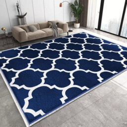 Ameha Extra Large Printed Rugs Non Slip Living Room Bedroom Indoor Outdoor Carpets Ava Navy 200 X 290 Cm Luxury Soft Area Rug - thumbnail 5