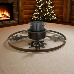 Decorative Star Christmas Tree Stand Made From Durable Steel (Antique Silver) - thumbnail 5