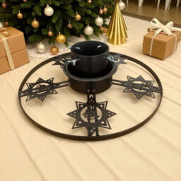 Decorative Star Christmas Tree Stand Made From Durable Steel (Antique Silver)