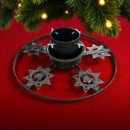 Decorative Star Christmas Tree Stand Made From Durable Steel (Antique Silver) - thumbnail 2