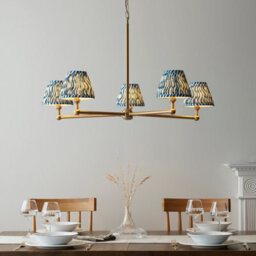 Loops Stylish Aged Brass And Marlin Blue Ceiling Pendant Light For Home Decor - thumbnail 2