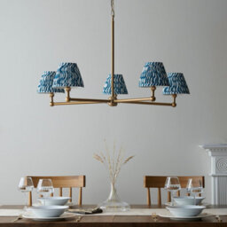 Loops Stylish Aged Brass And Marlin Blue Ceiling Pendant Light For Home Decor - thumbnail 3