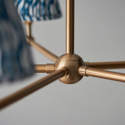 Loops Stylish Aged Brass And Marlin Blue Ceiling Pendant Light For Home Decor - thumbnail 5