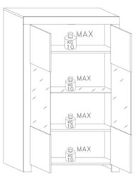 FurniComp LTD Furnicomp Roma 2 Door Oak Effect Glass Display Cabinet - thumbnail 3