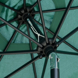 Outsunny 2.7M Patio Umbrella Garden Parasol With Crank, Ruffles, 8 Ribs, Green - thumbnail 9