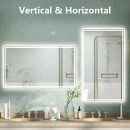 AVER-GROWTH Led Bathroom Mirror With Demister Pad Anti-Fog Dimmable Touch/wall Switch Portrait/landscape Wall Mounted 1000X600mm - thumbnail 5