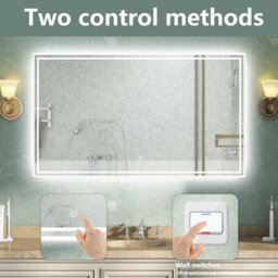 AVER-GROWTH Led Bathroom Mirror With Demister Pad Anti-Fog Dimmable Touch/wall Switch Portrait/landscape Wall Mounted 1000X600mm - thumbnail 4