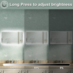 AVER-GROWTH Led Bathroom Mirror With Demister Pad Anti-Fog Dimmable Touch/wall Switch Portrait/landscape Wall Mounted 1000X600mm - thumbnail 3