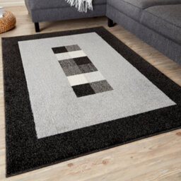 The Rugs Ephesus Collection Modern Rugs Grey Black  7439Gb - thumbnail 1