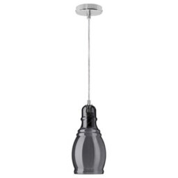 Long Life Lamps Company Smoke Grey Glass Ceiling Light Shade Pendant Chrome Modern Retro Vintage M0117 - thumbnail 4