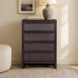 Teamson Home Hatteras Chest Of Drawers 4 Drawer Bedroom Dresser, Espresso - thumbnail 3