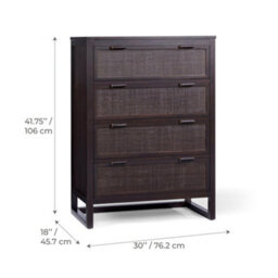 Teamson Home Hatteras Chest Of Drawers 4 Drawer Bedroom Dresser, Espresso - thumbnail 5