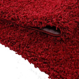 Sasons Soft Shaggy Rug, Thick Pile Non-Shedding Modern Carpet For Living Room, Bedroom & Lounge Luxury Plain Design (Red 160X230Cm - thumbnail 5