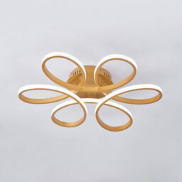 Living And Home Gold Modern 1 Light Curved Shape Acrylic Semi-Flush Mount Integrated Led Ceiling Light Fixture Cool White 74Cm - thumbnail 8