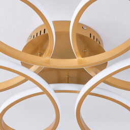 Living And Home Gold Modern 1 Light Curved Shape Acrylic Semi-Flush Mount Integrated Led Ceiling Light Fixture Cool White 74Cm - thumbnail 4