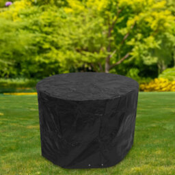Woodside Black Small Round Waterproof Outdoor Garden Patio Set Furniture Cover - thumbnail 4