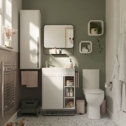 GoodHome Maza Slimline Matt White Bathroom Single Column Cabinet (H)115Cm (W)36Cm - thumbnail 9