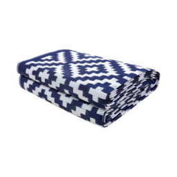 Green Decore 270 X 360 Cm Navy Blue / White Reversible Plastic Camping, Picnic And Garden Outdoor Rug - thumbnail 2