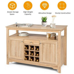 Kitchen Buffet Sideboard Rustic Cupboard Storage Organizer - thumbnail 4