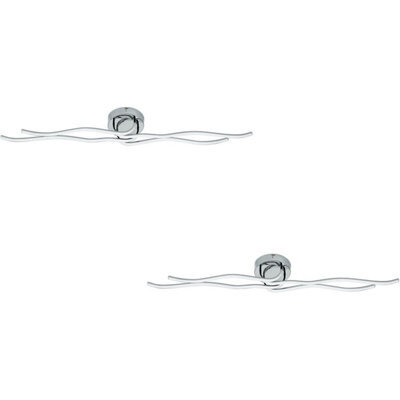 Modern 2 Pack Chrome Led Ceiling Lights With White Plastic Shade - image 1