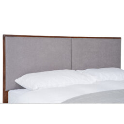 Leon Solid Wooden Bedframe 4Ft Double 5Ft King In Oak Finish Upholstered Headboard Included - thumbnail 3