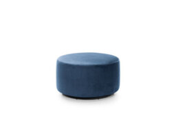 Abakus Direct Chicago Velvet Swivel Footstool In Dark Blue - thumbnail 1