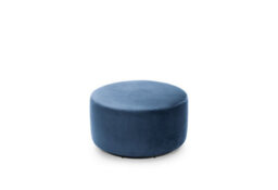 Abakus Direct Chicago Velvet Swivel Footstool In Dark Blue - thumbnail 2