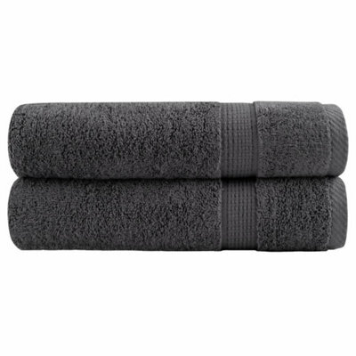 Berkfield Premium Hand Towels Solund 2Pcs Anthracite 50X100Cm 600Gsm - image 1