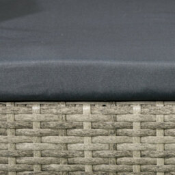 Outsunny Rattan Garden Bench W/ Glass Tea Table, Wicker Chair W/ Cushions Grey - thumbnail 8