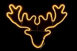 Shatchi Stag Head Neon Effect Rope Light Silhouette Double Side 90 Warm White Leds Christmas Outdoor - thumbnail 1