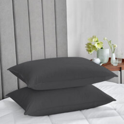 Ameha Pillowcase Pair Charcoal Microfiber Pillowcase-Envelope Closure Pillowcase, Machine Washable Bedding Pillow Cover 50X75Cm - thumbnail 1