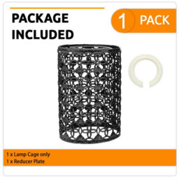 2 Pack Black Easy Fit Wire Cage Frame Open Style Pendant Light Shade Metal Drum Lampshade Ceiling Pendant Lamp With Free Reduce - thumbnail 4