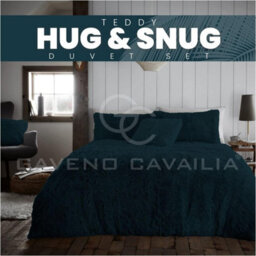 Gc Gaveno Cavailia Hug & Snug Teddy Fleece Single Teal Duvet Cover With Matching Pillowcase Warm Fluffy Soft & Cosy Bedding Set - thumbnail 6