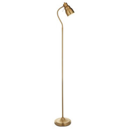 Luminosa Lighting Luminosa Classic Flexi Task Floor Lamp Brushed Aged Brass Plate, 1X Gu10