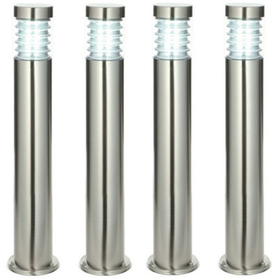 4 Pack Outdoor Ip44 Bollard Light Marine Grade Steel Lamp Post Garden Driveway - image 1