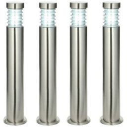 4 Pack Outdoor Ip44 Bollard Light Marine Grade Steel Lamp Post Garden Driveway