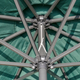 Outsunny 2.67M Patio Led Umbrella With Push Button Tilt/crank 8 Ribs Green - thumbnail 9
