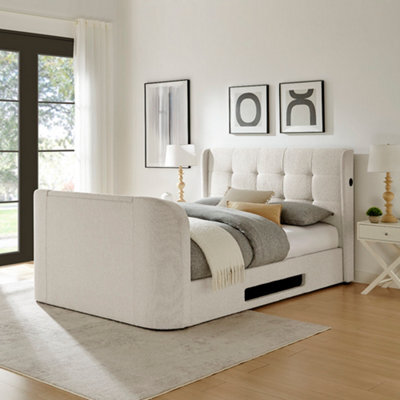 Koble Wafer Smart Tv Double Bed Side Opening Ottoman - image 1