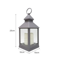 Vintage Led Candle Lantern Warm White - Grey - thumbnail 4