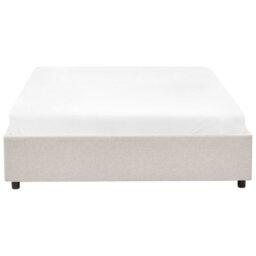 Beliani Bed With Storage Drawers Without Headboard Fabric Prades 140 X 200 Cm (Eu Double) Light Beige - thumbnail 7