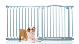 Bettacare Curved Top Dog Gate, 134Cm - 143Cm, Matt Grey, Pressure Fit Pet Gate For Dog And Puppy, Pet And Dog Barrier - thumbnail 1