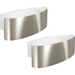 2-Pack Modern Led Wall Lights With Satin Nickel Finish And Transparent Shades - thumbnail 1