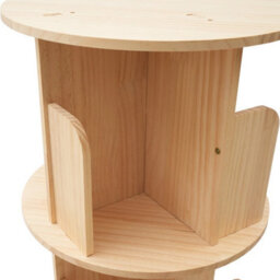 3 Tier 360 Rotating Pine Wood Floor Bookcase - thumbnail 4