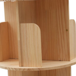 3 Tier 360 Rotating Pine Wood Floor Bookcase - thumbnail 5