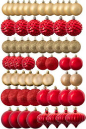 Christmas Tree World The Red & Gold Bauble 60Pc Base Set