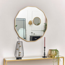 Melody Maison Large Round Gold Scalloped Wall Mirror 90Cm X 90Cm - thumbnail 5