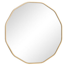 Melody Maison Large Round Gold Scalloped Wall Mirror 90Cm X 90Cm - thumbnail 6