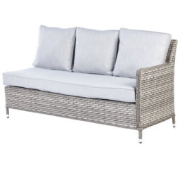 Beliani Garden Lounge Set With Table And Ottoman 9 Seater Lacona Right Hand Pe Rattan Light Grey - thumbnail 7